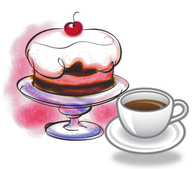 Coffee and cake, love forever. Coffee and cake hug. Comic, carto Stock  Vector | Adobe Stock